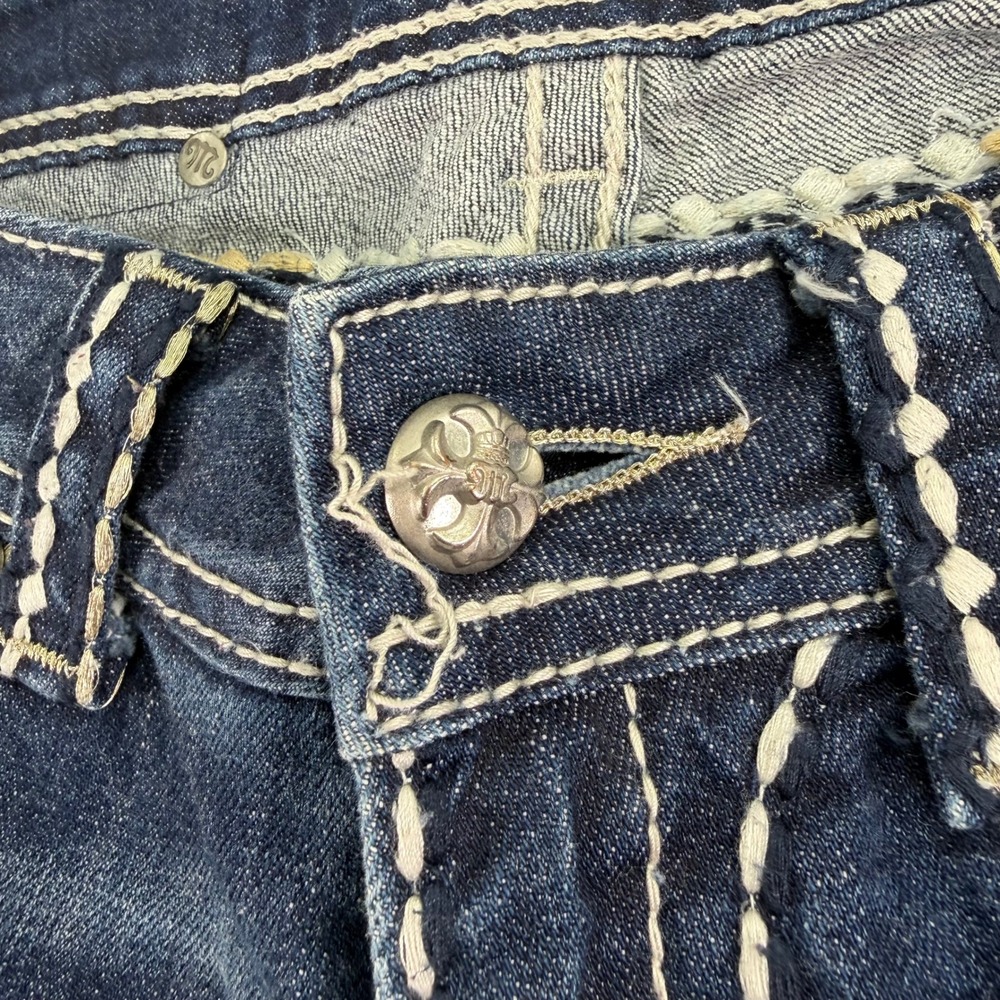 Miss Me Jeans Womens 27 (Fits 30x31) Dark Wash Skinny Buckle Flap Pocket Denim - Picture 6 of 16